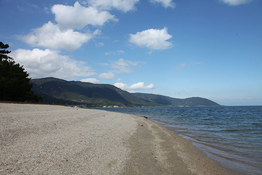 琵琶湖八景「涼風 雄松崎の白汀」
