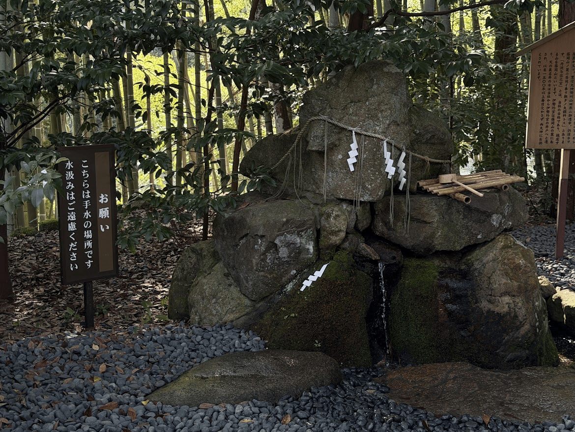 Sacred spring water at Manai Shrine
