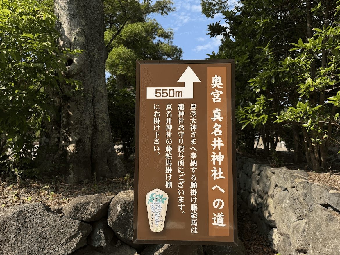 Signpost to Manai Shrine